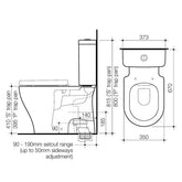 Caroma Luna Cleanflush® Close Coupled Toilet Suite - S Trap, Bottom Inlet
